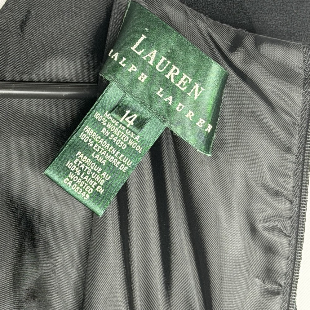 Lauren Ralph Lauren Black 100% Wool Sleeveless MIDI Sheath Dress Women's 14 USA - Picture 4 of 8